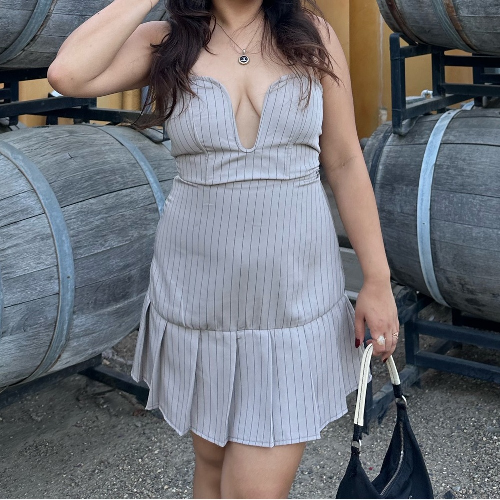 Striped Beige Dress